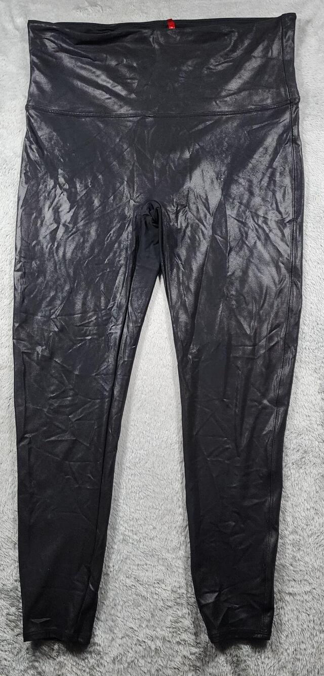 Spanx Shapewear Leggings Womens 3X Black High Rise Slimming Stretch Plus